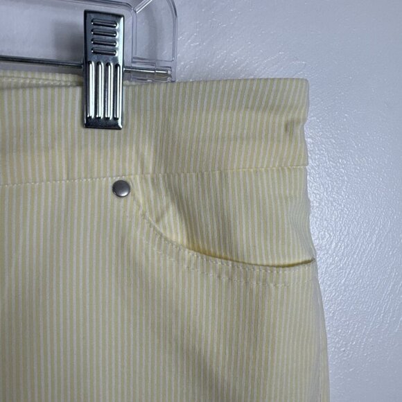 Mario Serrani Women's XL Comfort Stretch Capri Pant Yellow Stripe NWT 9310 - Picture 12 of 16